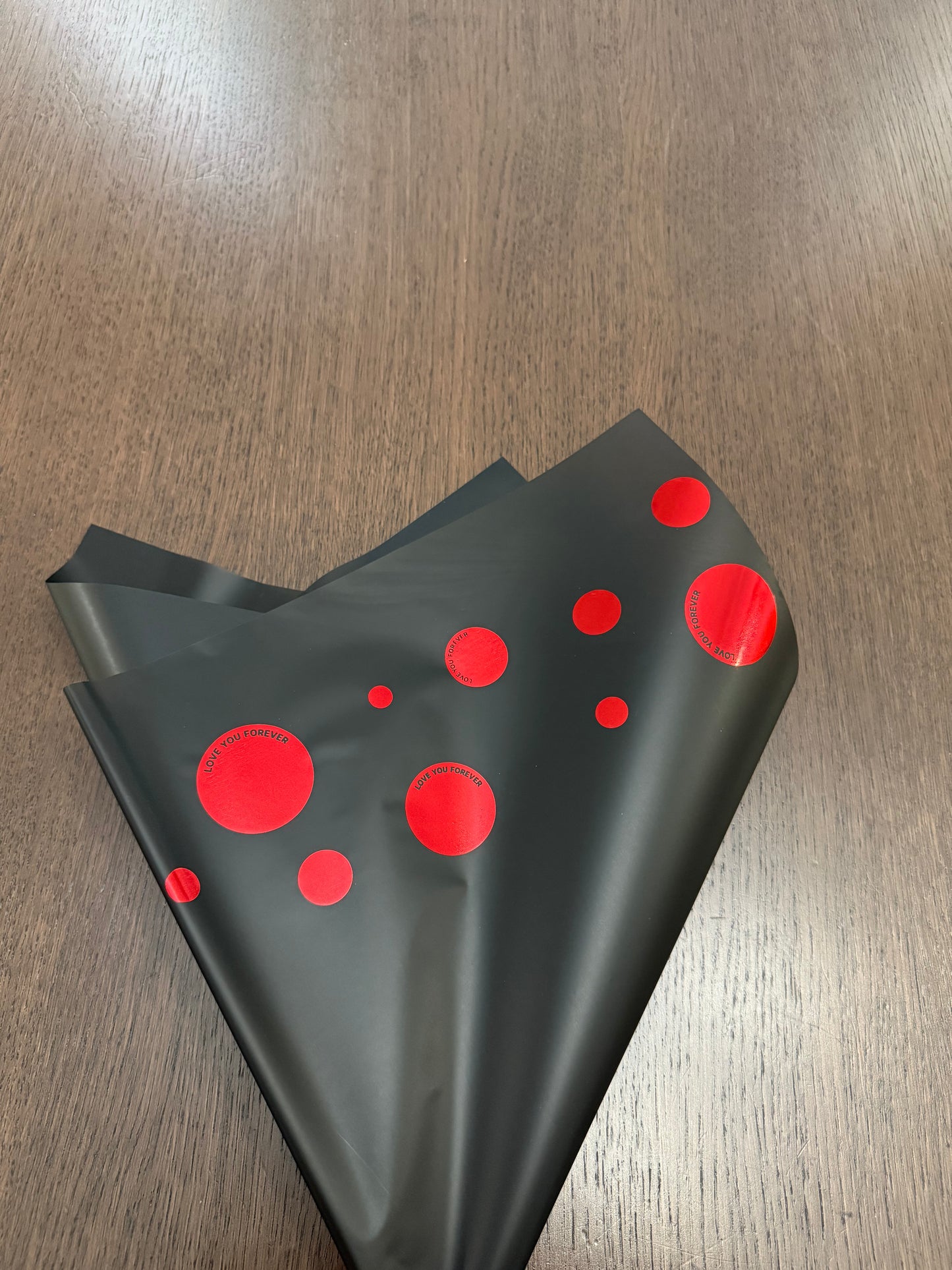 P.HXQ-004 Black/Red -Love You- Wrapping Paper