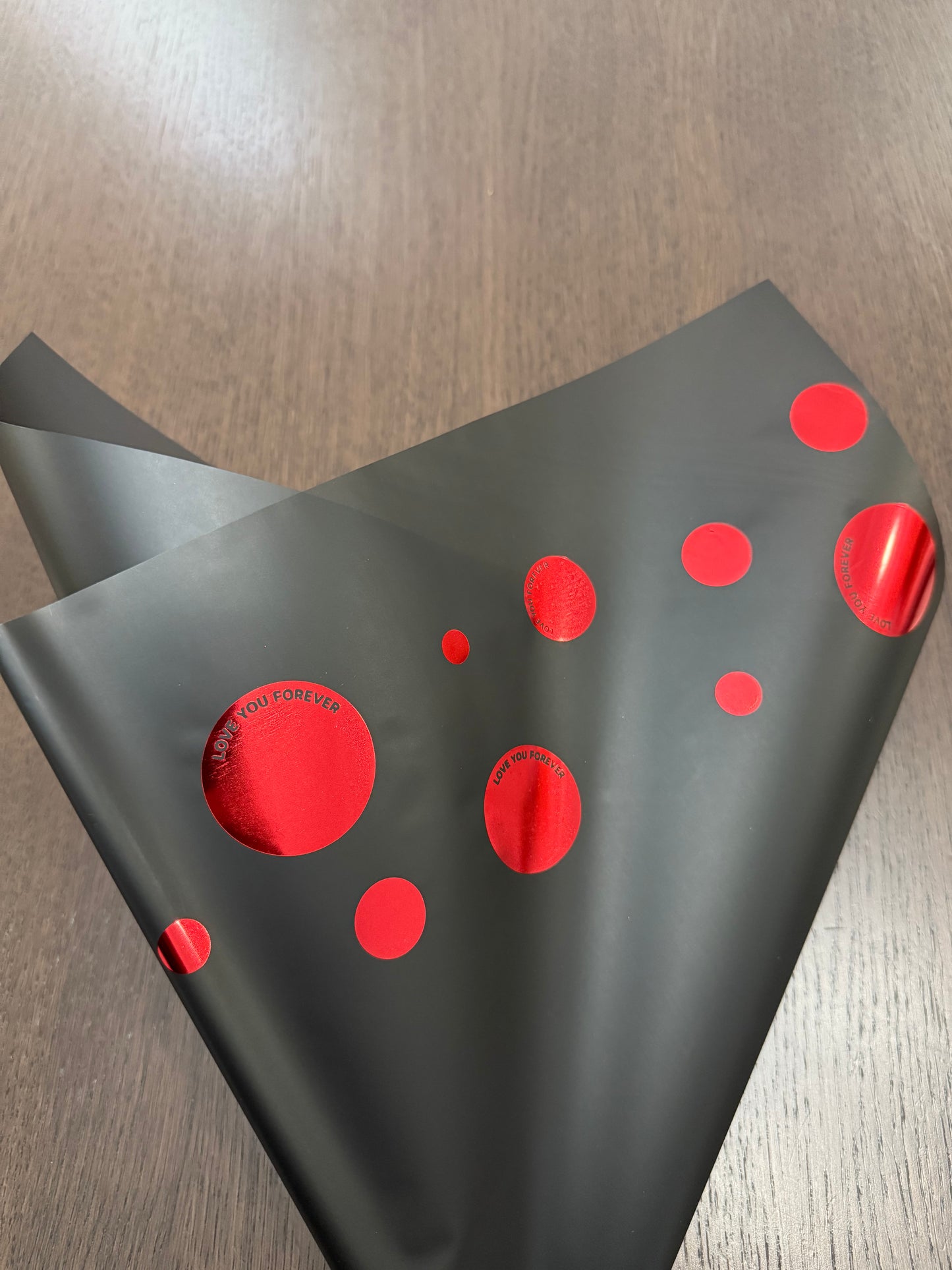 P.HXQ-004 Black/Red -Love You- Wrapping Paper
