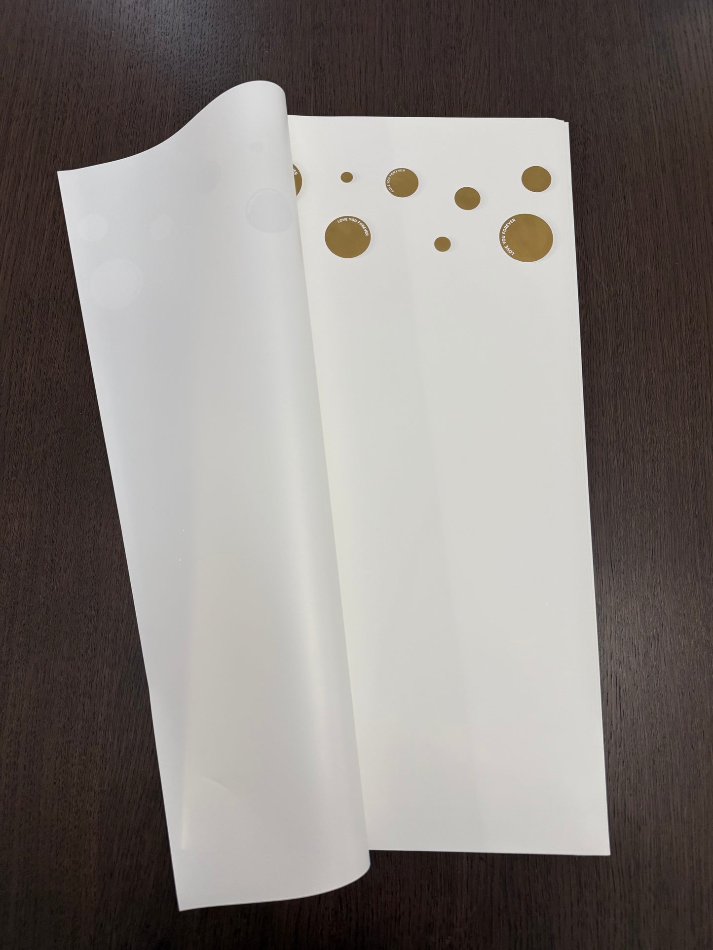 P.HXQ-004 White/Gold -Love You Forever- Wrapping Paper