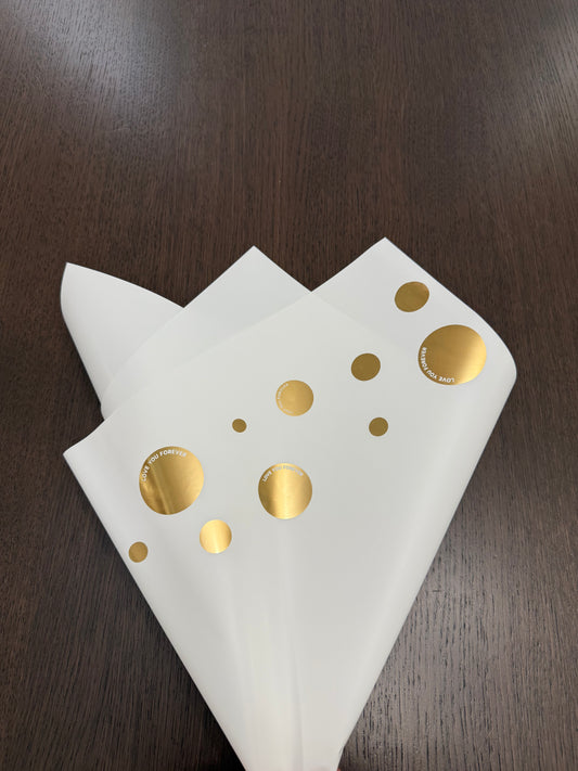 P.HXQ-004 White/Gold -Love You Forever- Wrapping Paper