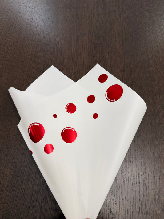 P.HXQ-004 White/Red -Love You Forever- Wrapping Paper