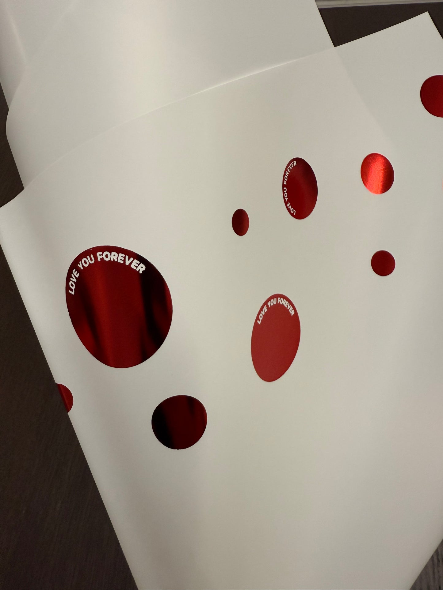 P.HXQ-004 White/Red -Love You Forever- Wrapping Paper