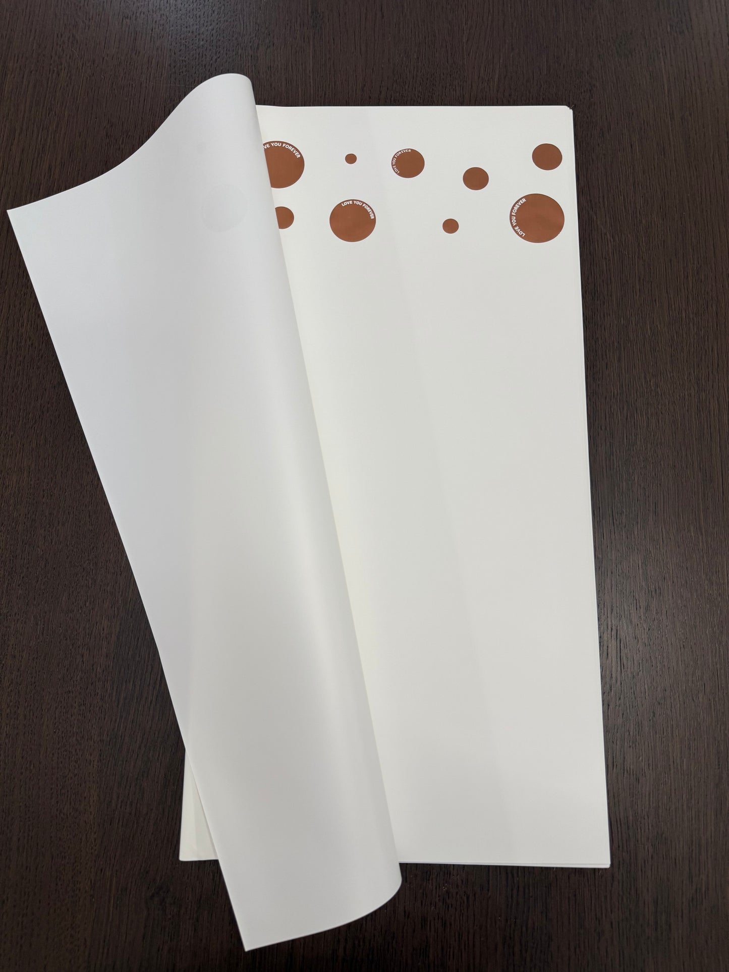P.HXQ-004 White/Rose Gold -Love You Forever- Wrapping Paper