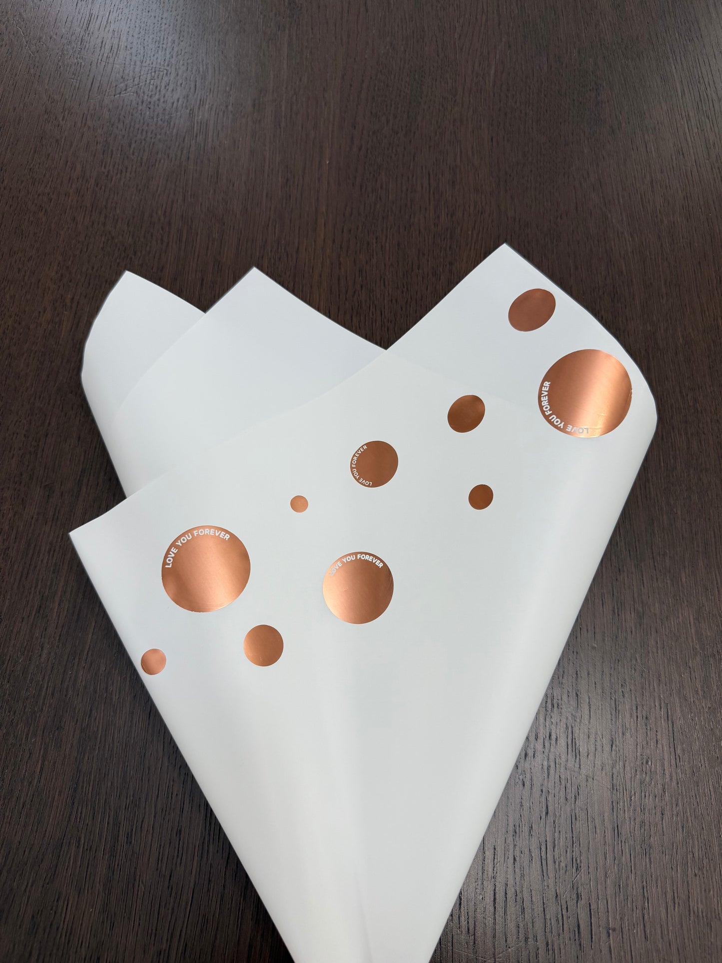 P.HXQ-004 White/Rose Gold -Love You Forever- Wrapping Paper