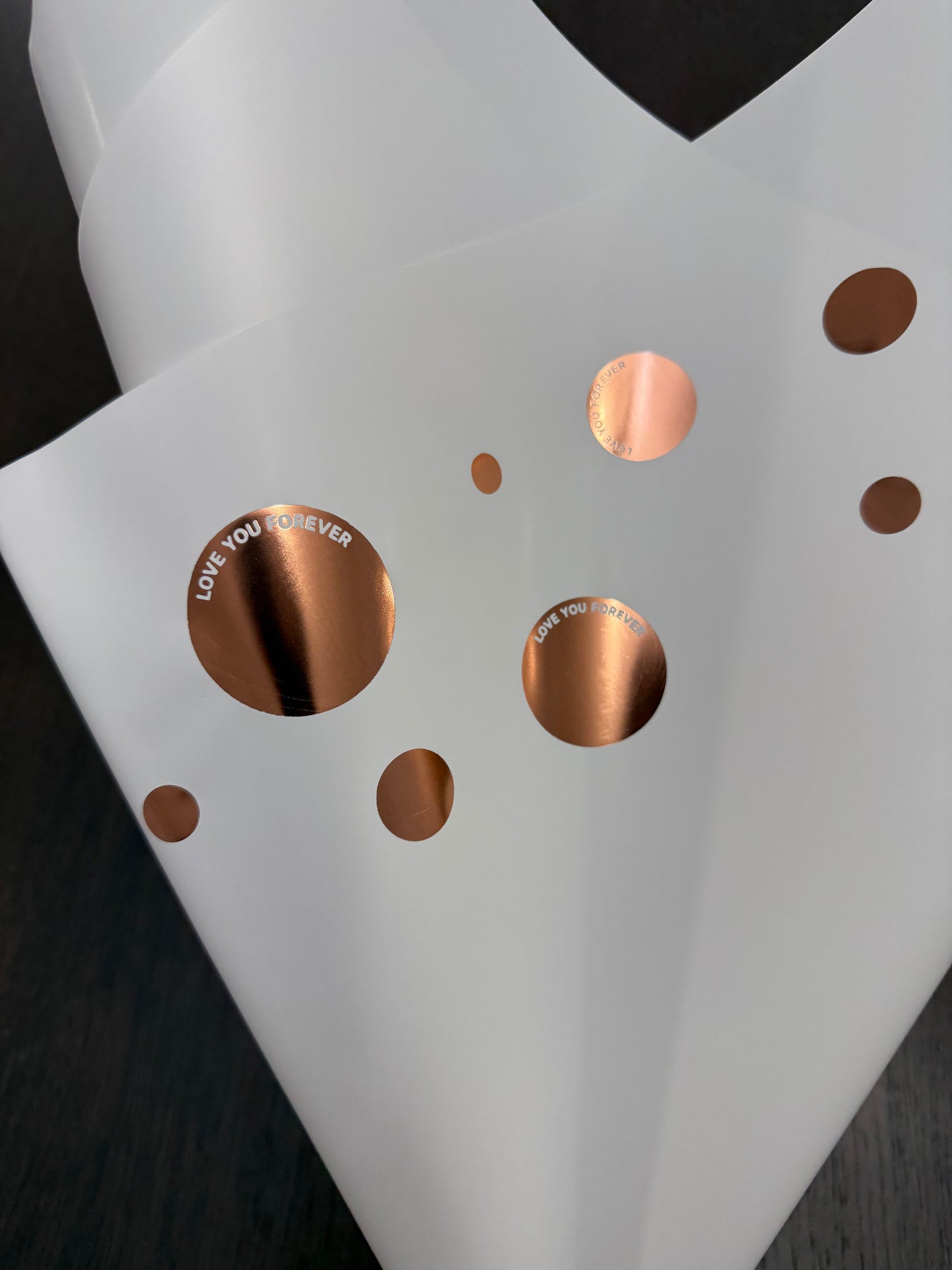 P.HXQ-004 White/Rose Gold -Love You Forever- Wrapping Paper