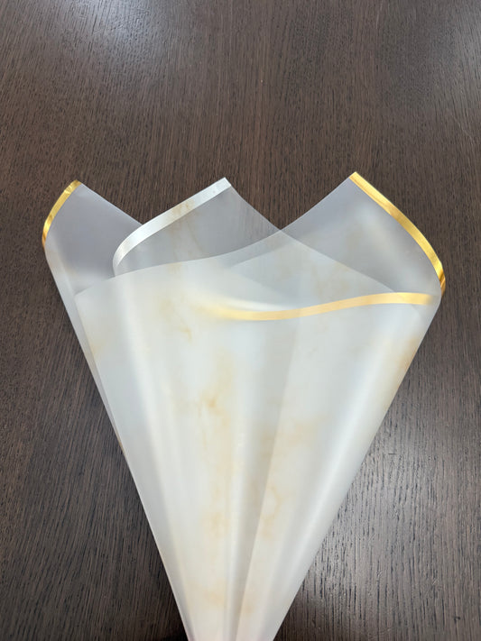 P.YCDLSTJ Gold/Gold Semi-Transparent Marble Wrapping Paper