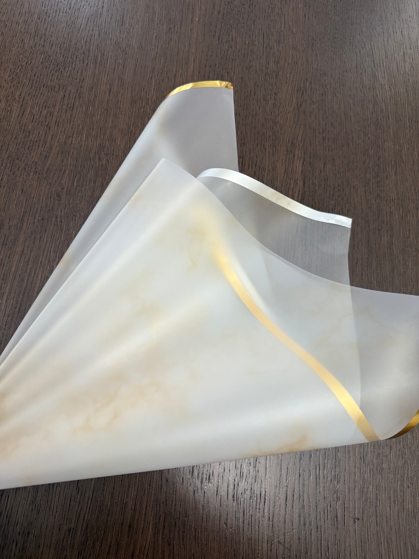P.YCDLSTJ Gold/Gold Semi-Transparent Marble Wrapping Paper