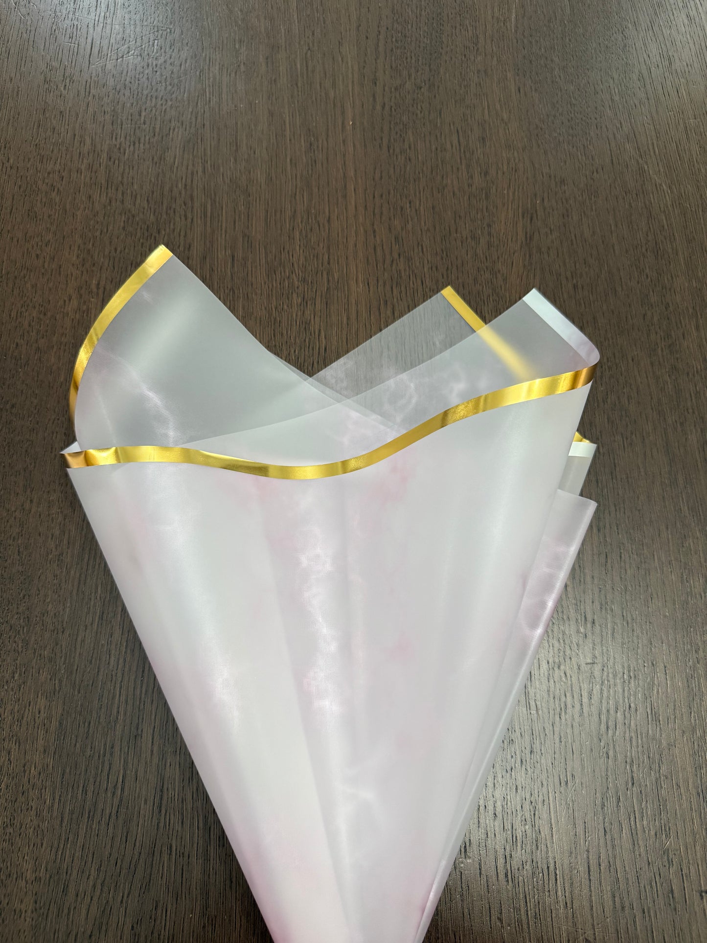 P.YCDLSTJ Light Pink/Gold Semi-Transparent Marble Wrapping Paper