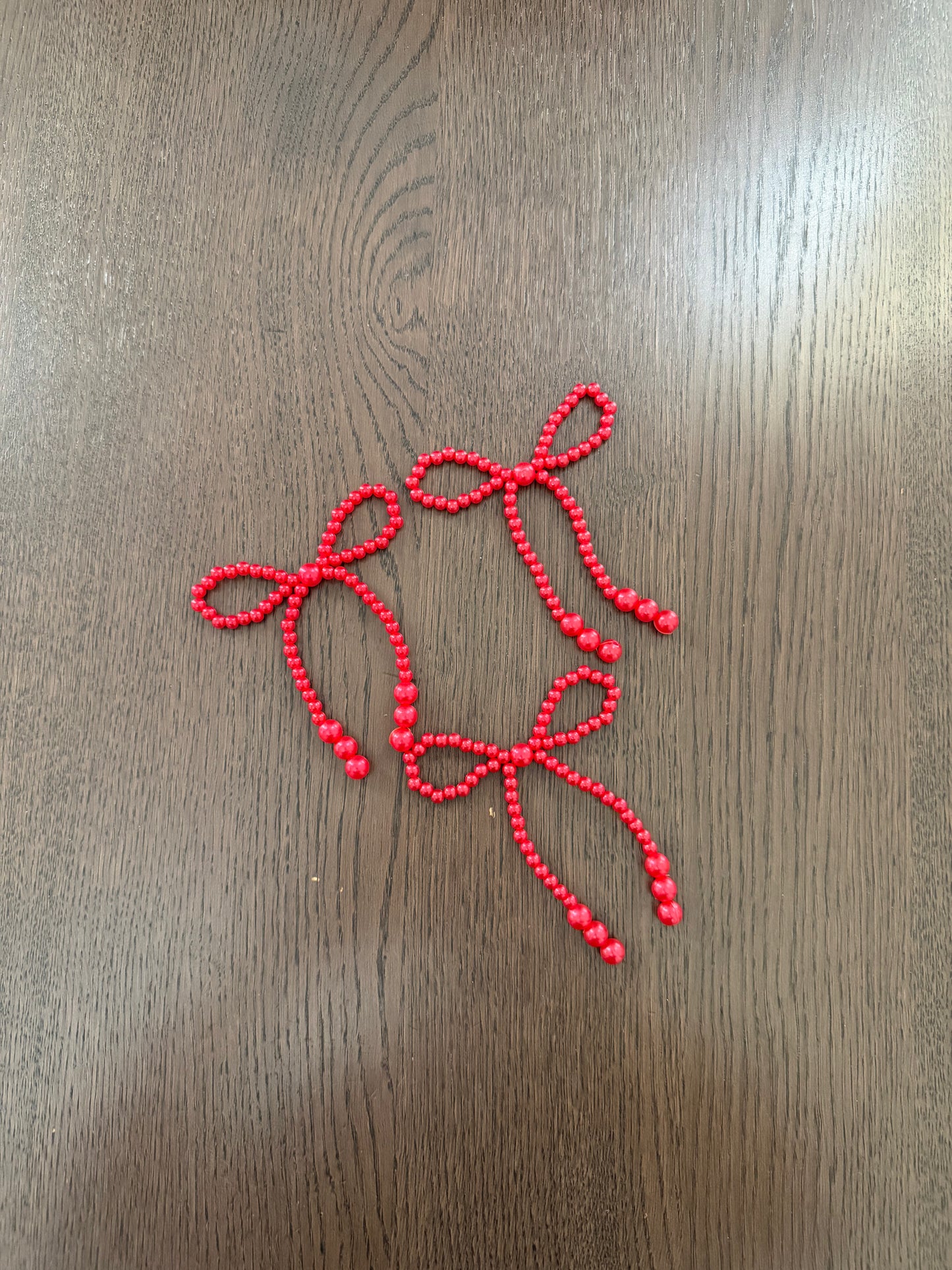 6pc Red Pearl Bow Bouquet Accessory