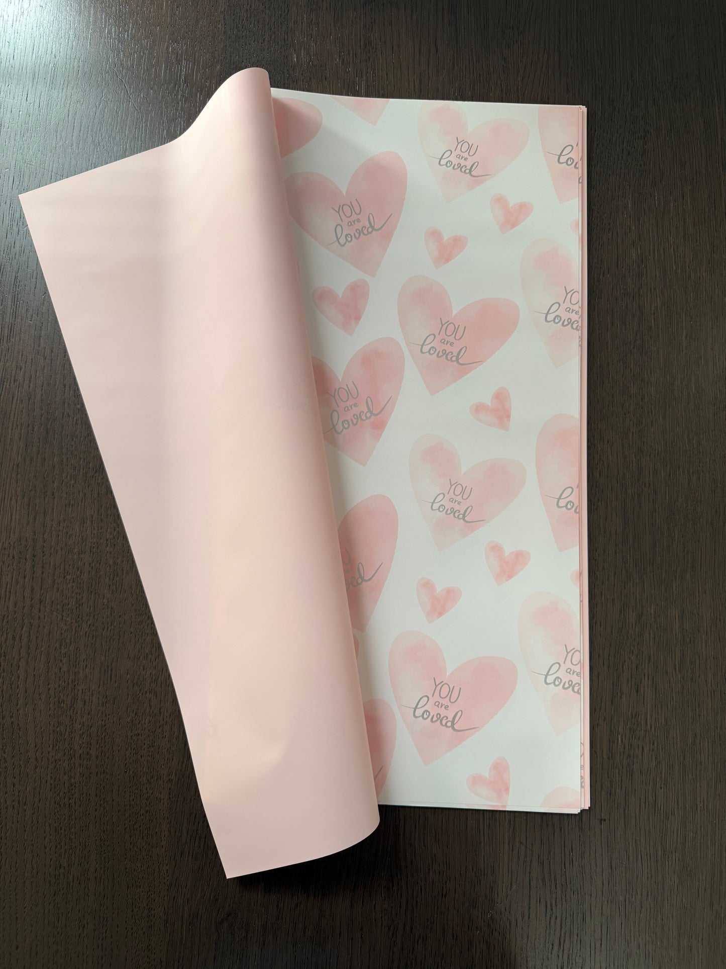 P.YJQX Light Pink "You are Loved" Wrapping Paper