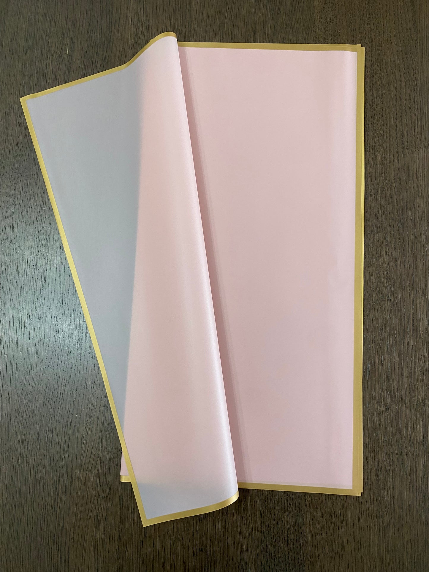 Pink Frosted Gold Border  Wrapping Paper