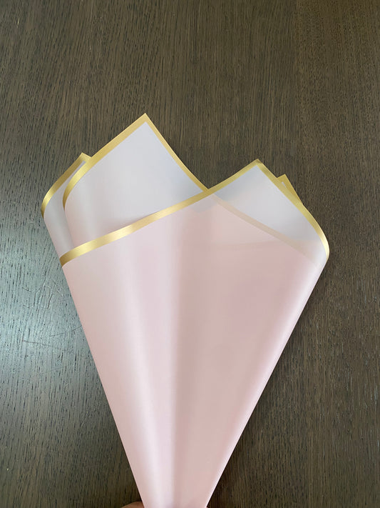 Pink Frosted Gold Border  Wrapping Paper