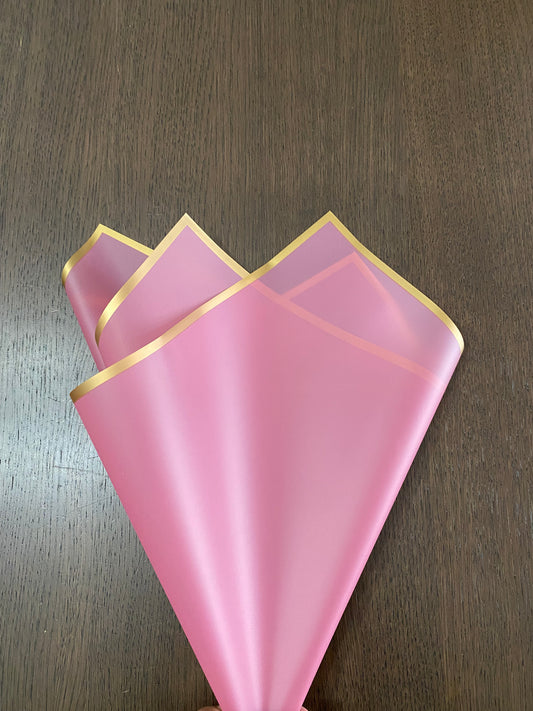 Plum pink gold border wrapping paper