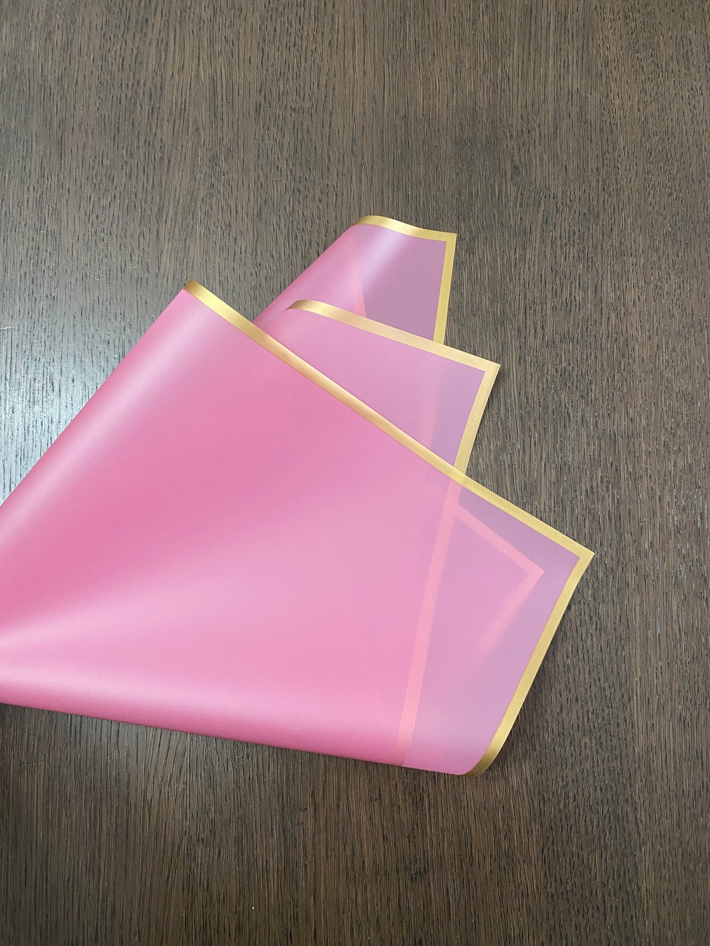 Plum pink gold border wrapping paper