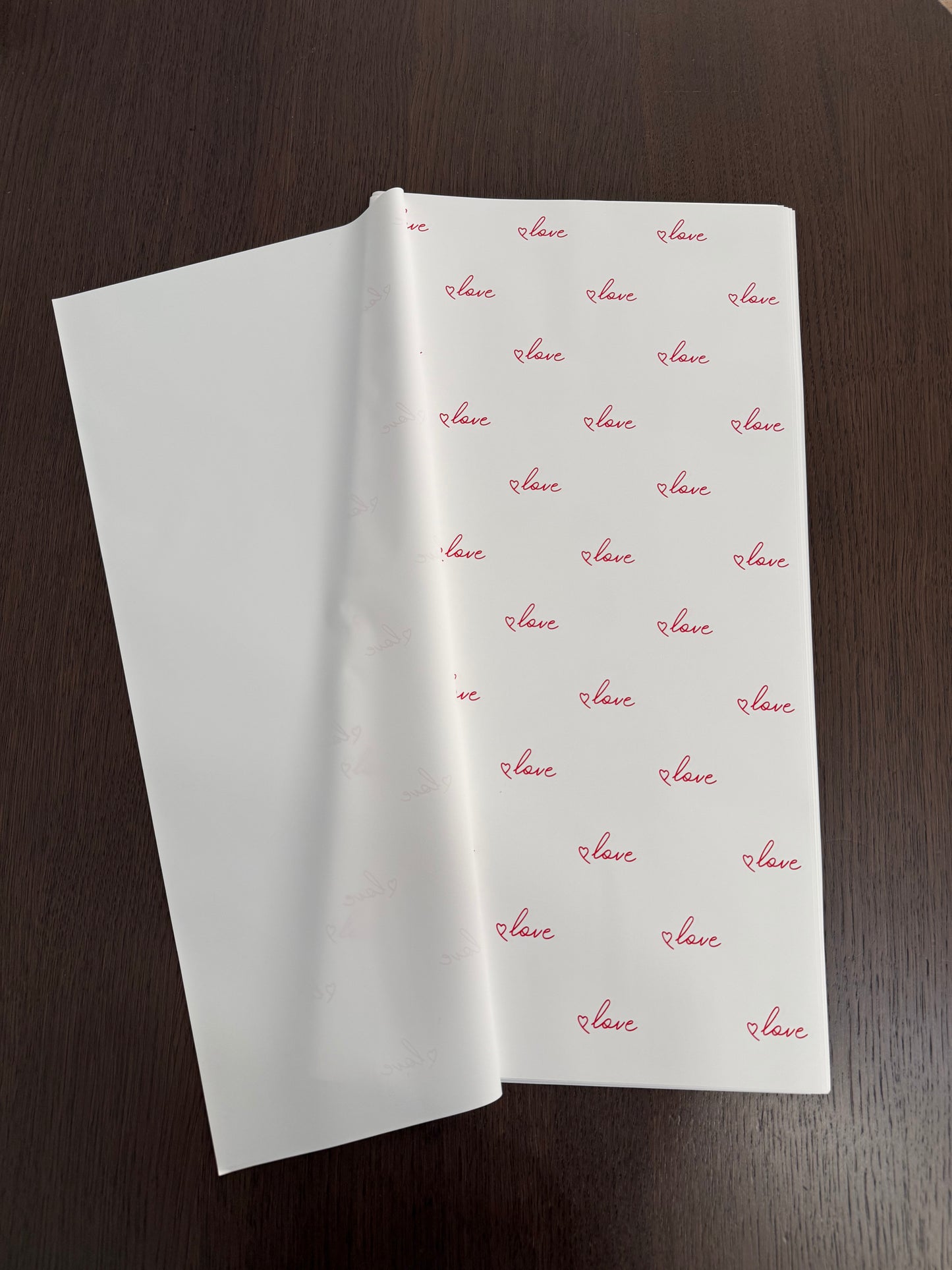 D&A002 White  -Love- Wrapping Paper