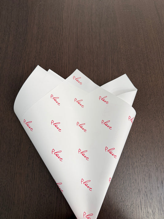 D&A002 White  -Love- Wrapping Paper
