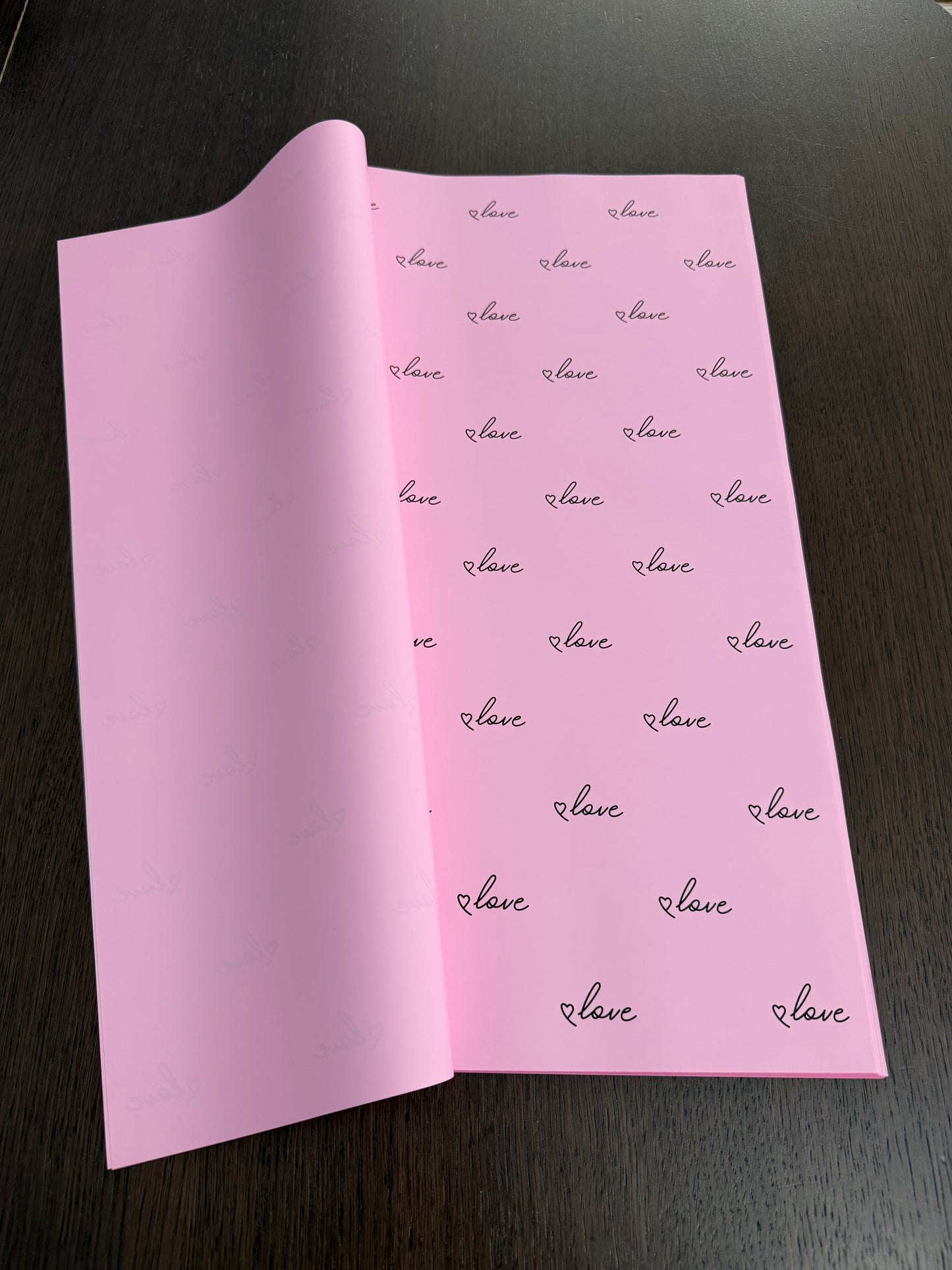 D&A002 Pink -Love- Wrapping Paper