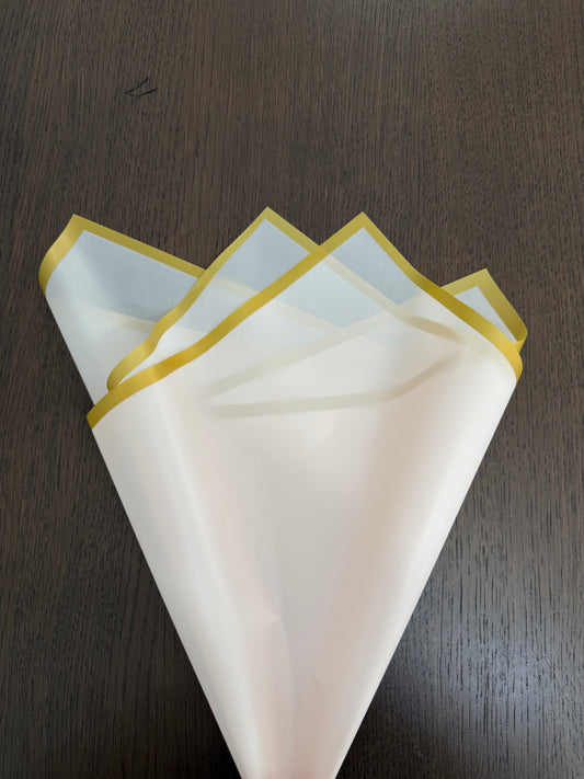 P.GDM-B Frosted Pink/Gold Border Wrapping Paper