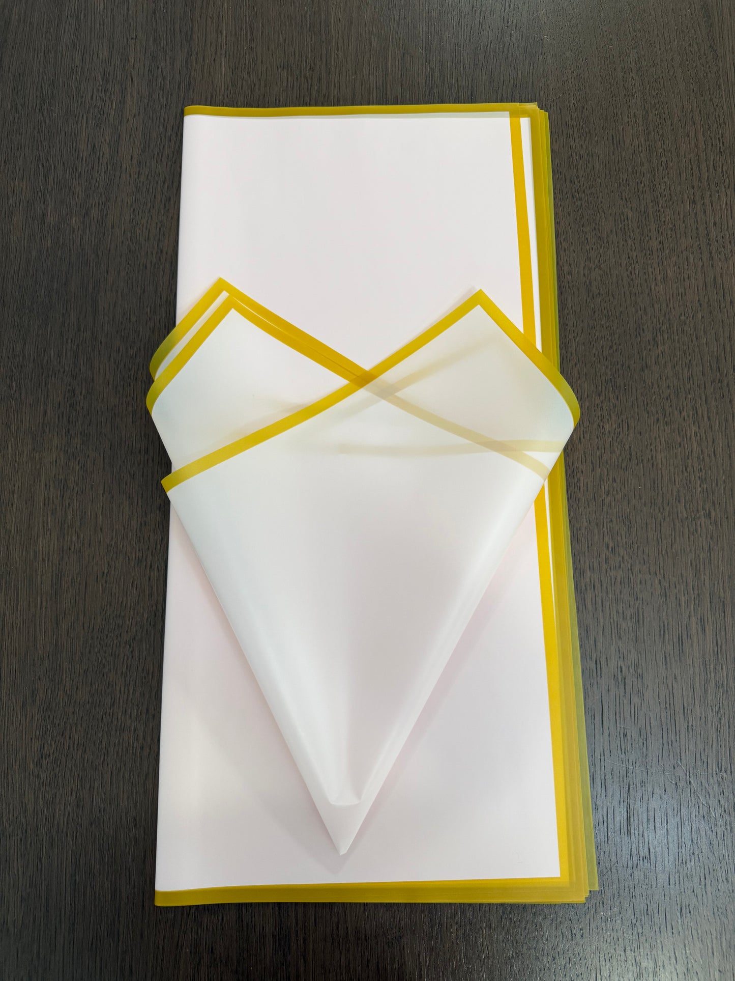P.GDM-B Frosted Light Pink Gold Border Wrapping Paper