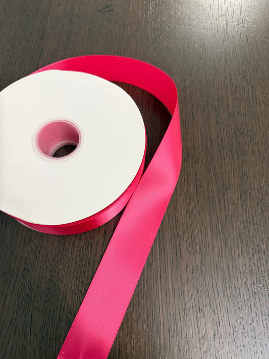100 Yards Hot Pink Satin Ribbon