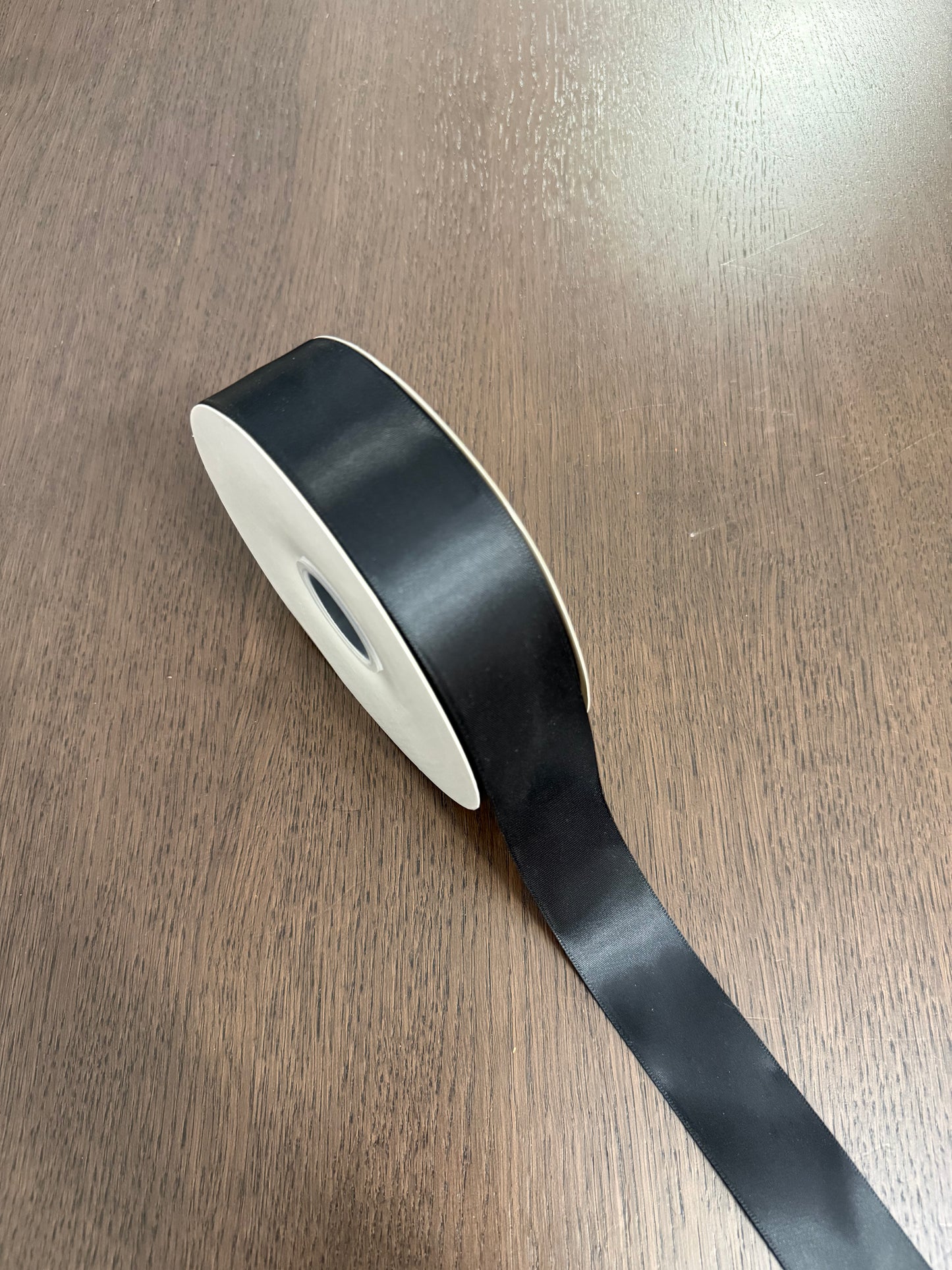 R.CSZD 100yd Black Single Face Satin Ribbon