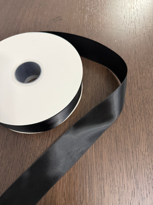100 Yards Black Satin Ribbon