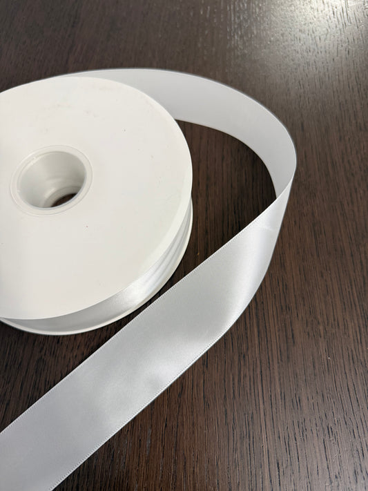 100 Yards White Satin Ribbon