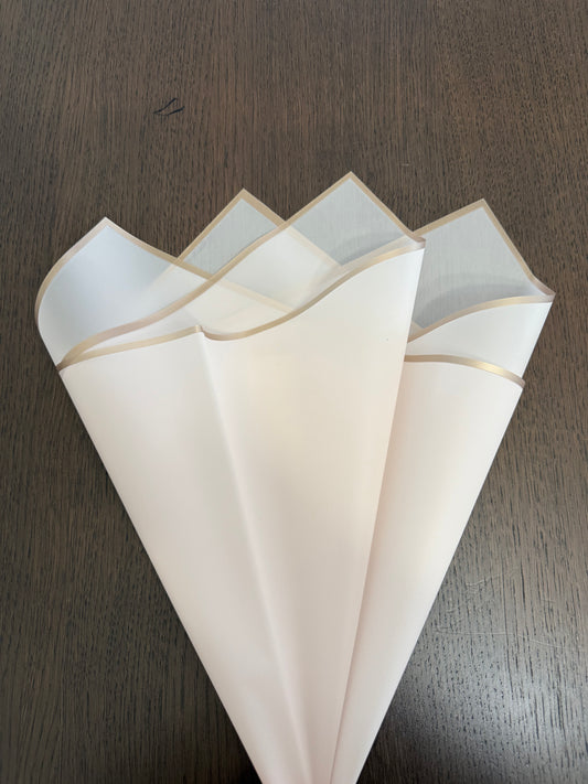 P.GDM Frosted Pink/Rose Gold Border Wrapping Paper