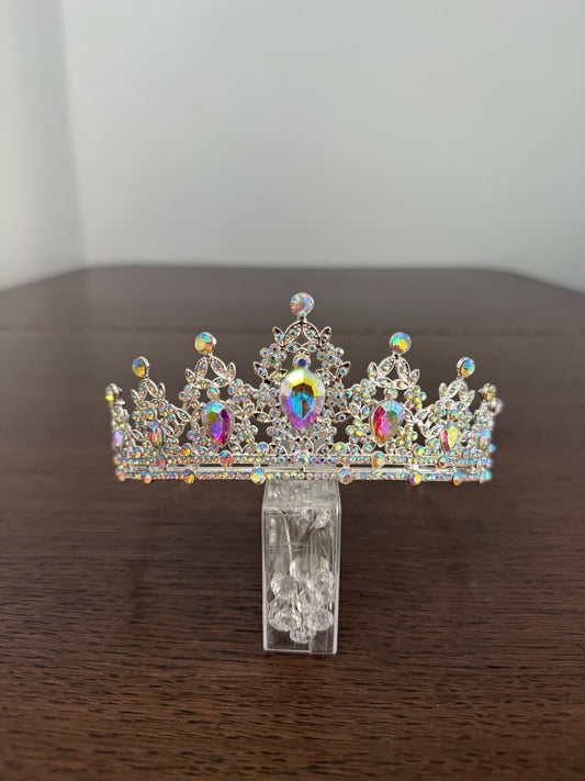 AB/Silver Rhinestone Tiara