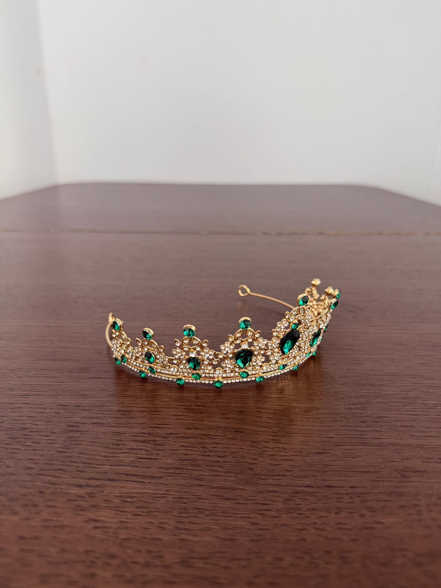 Emerald/Gold Rhinestone Tiara