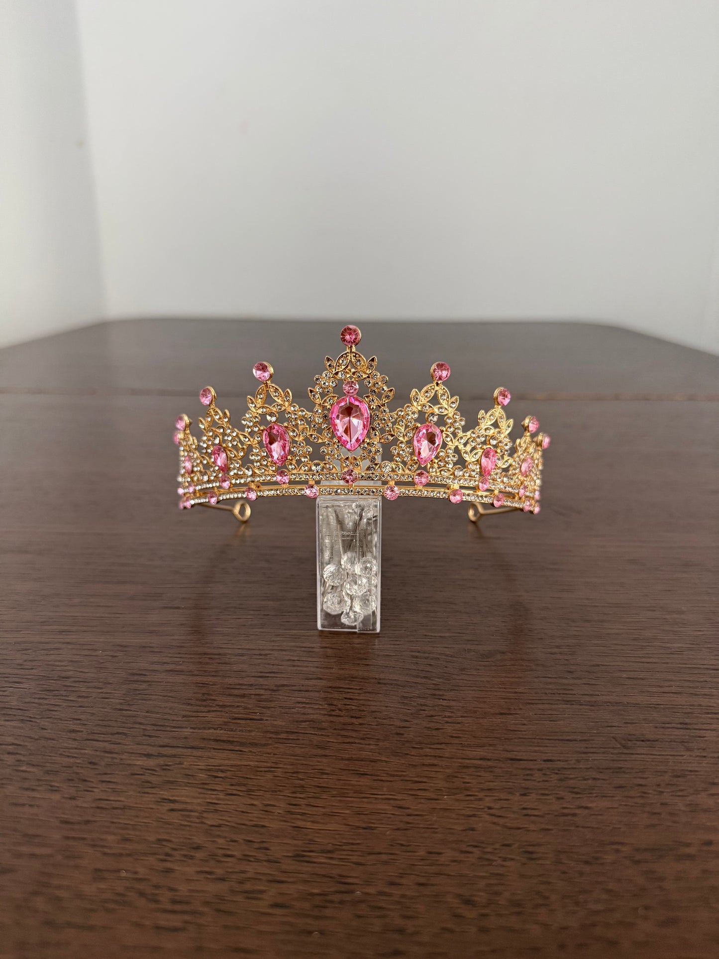 Pink/Gold Rhinestone Tiara