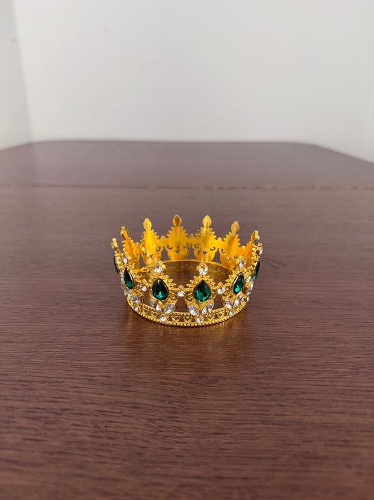 Emerald Green/Gold Crystal Crown