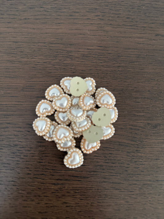 25pc Pack Pearl Heart Gems