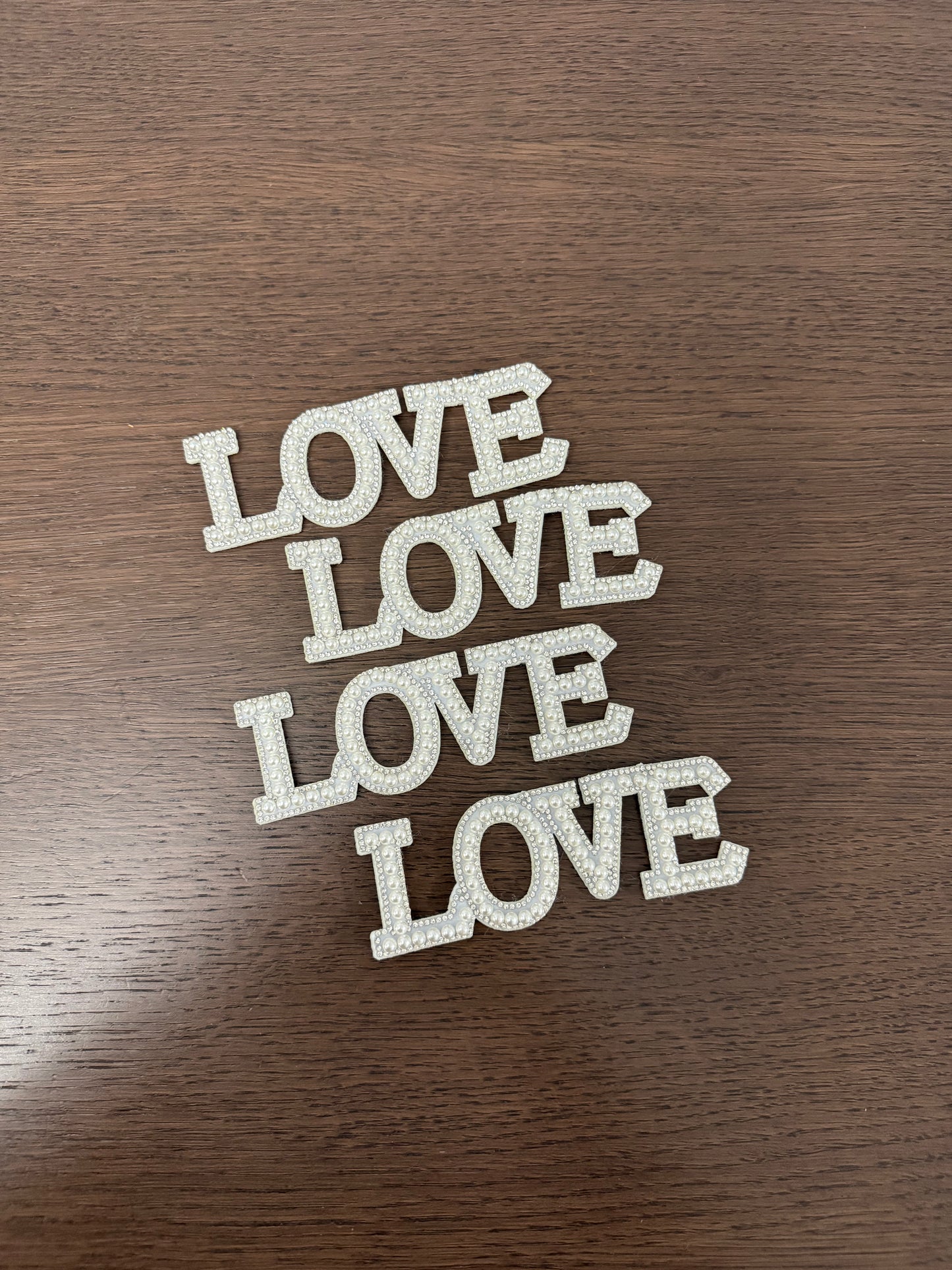 4pack White -LOVE- Pearl Decoration