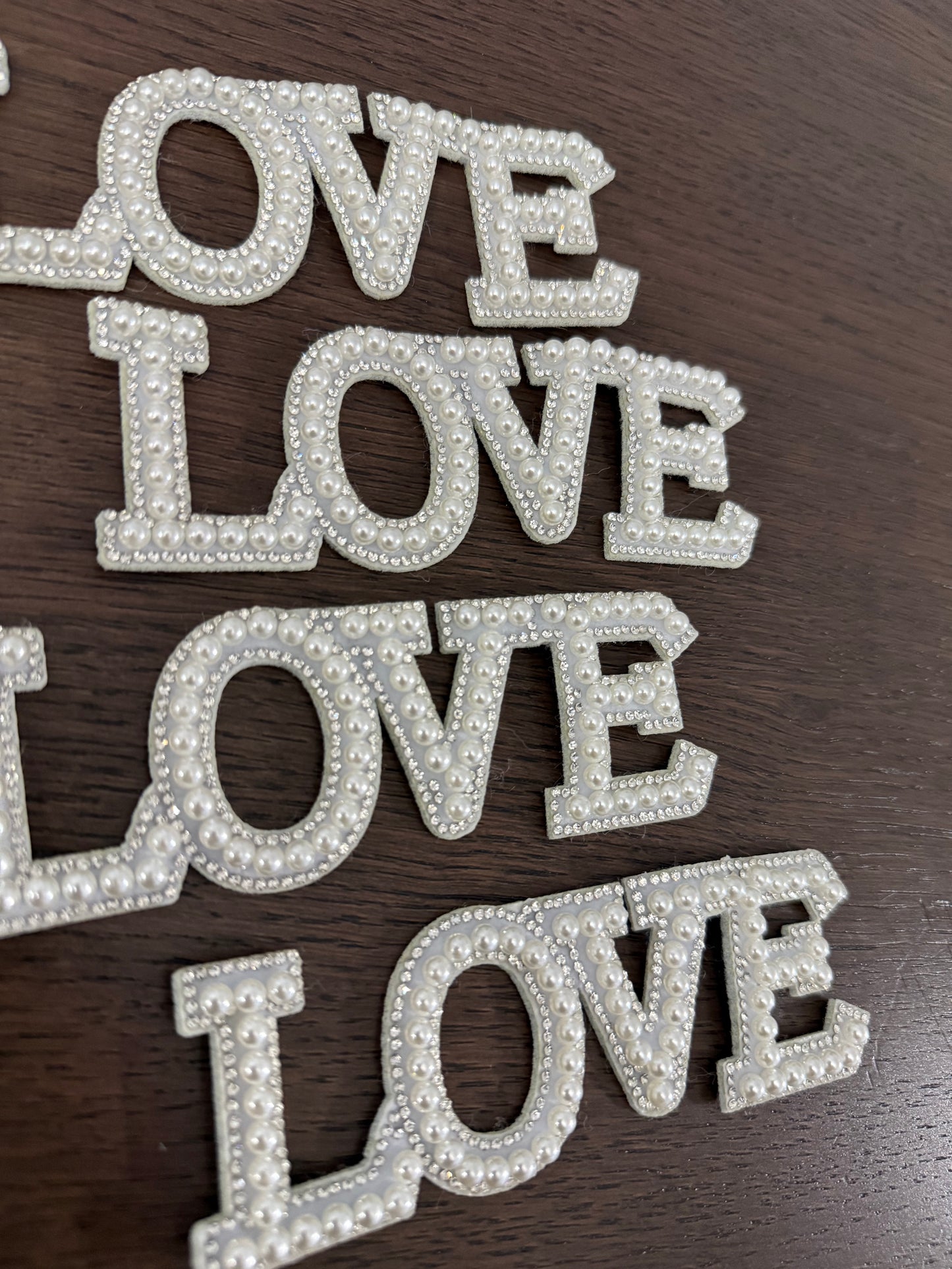 4pack White -LOVE- Pearl Decoration