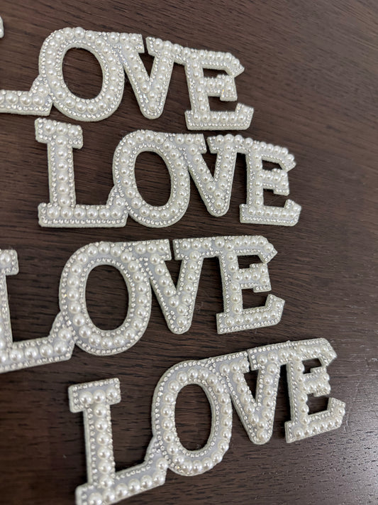 4pack White -LOVE- Pearl Decoration