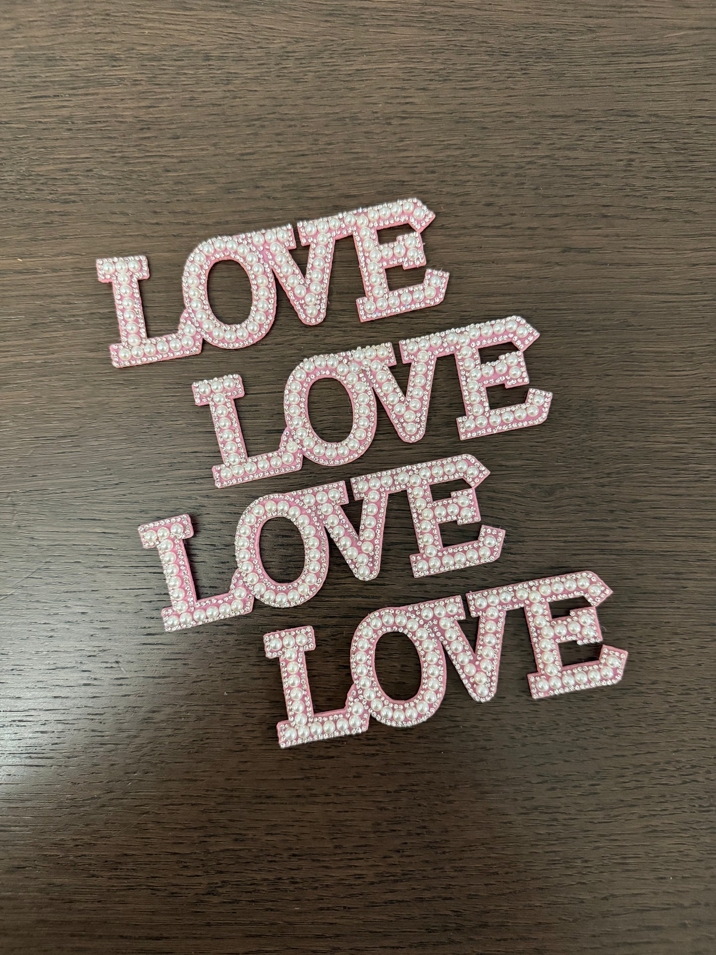 4pack Pink -LOVE- Pearl Decoration
