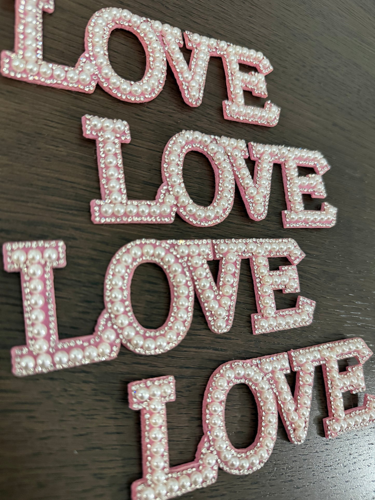 4pack Pink -LOVE- Pearl Decoration