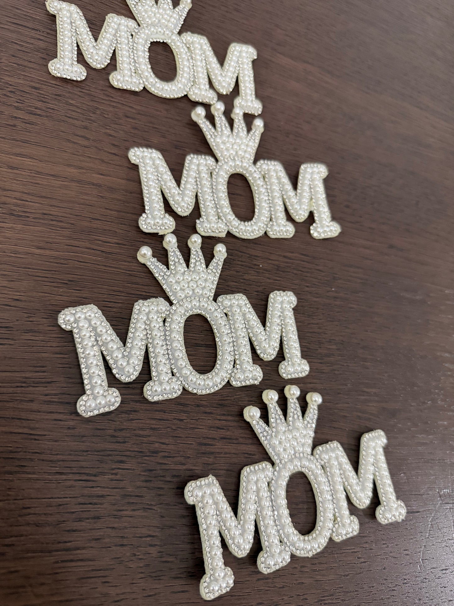 4pack White -MOM- Pearl Decoration