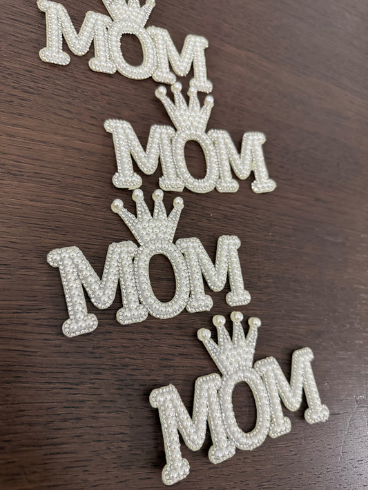 4pack White -MOM- Pearl Decoration
