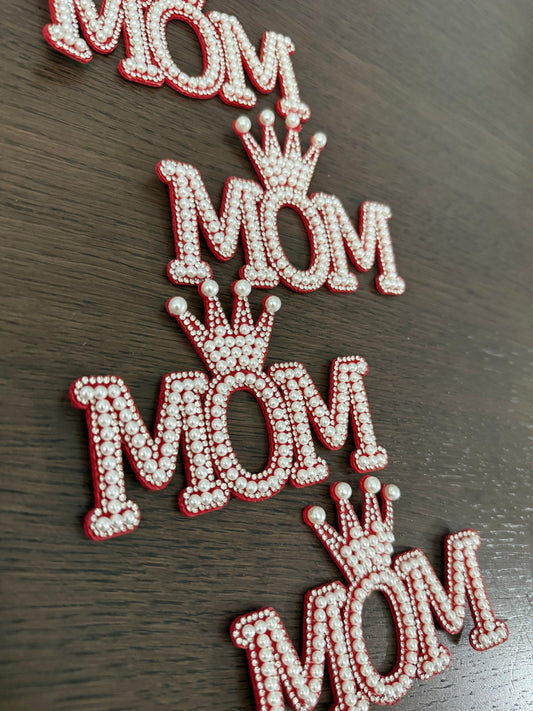 4pack Red -MOM- Pearl Decoration
