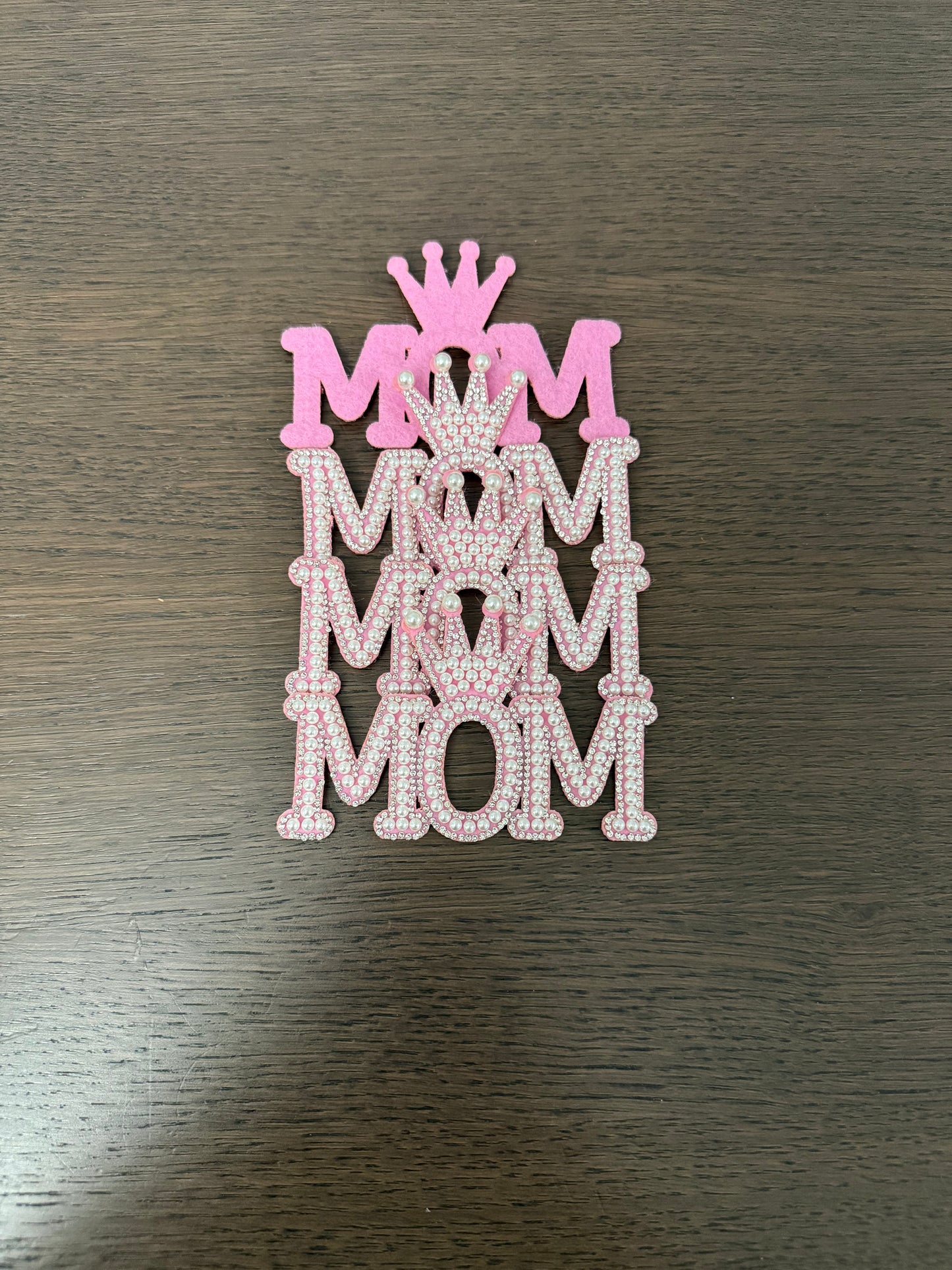 4pack Pink -MOM- Pearl Decoration