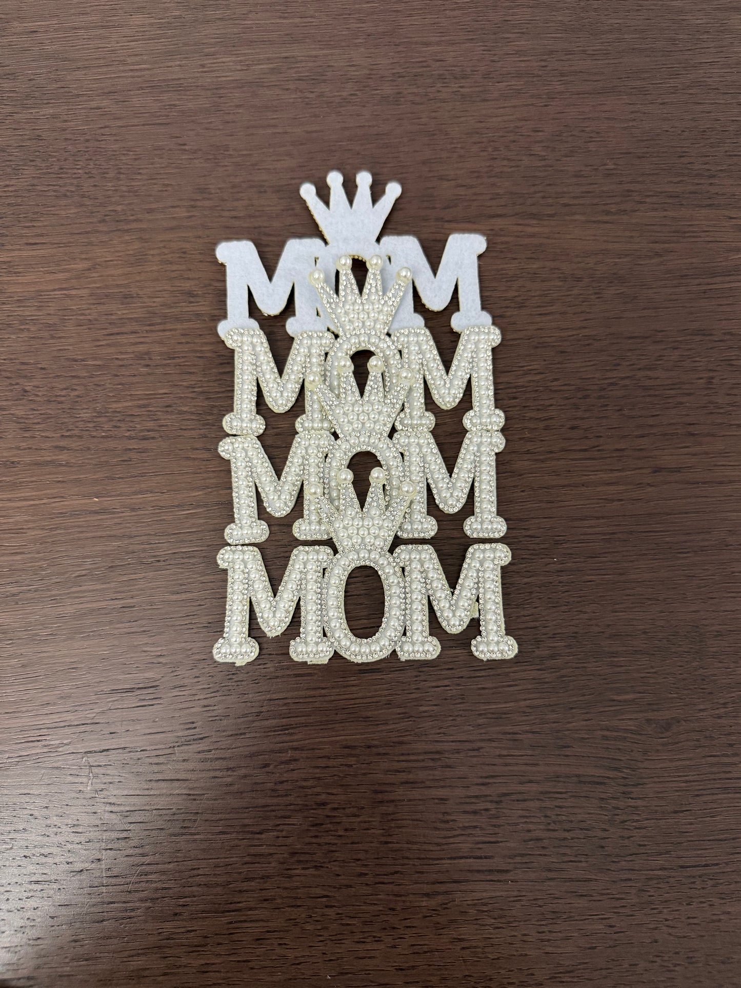 4pack White -MOM- Pearl Decoration