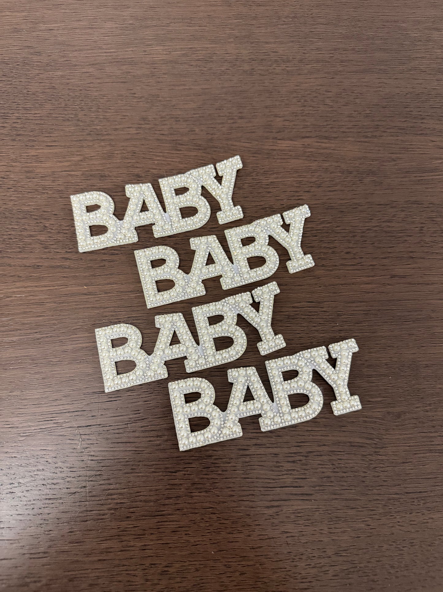 4pack White -BABY- Decoration