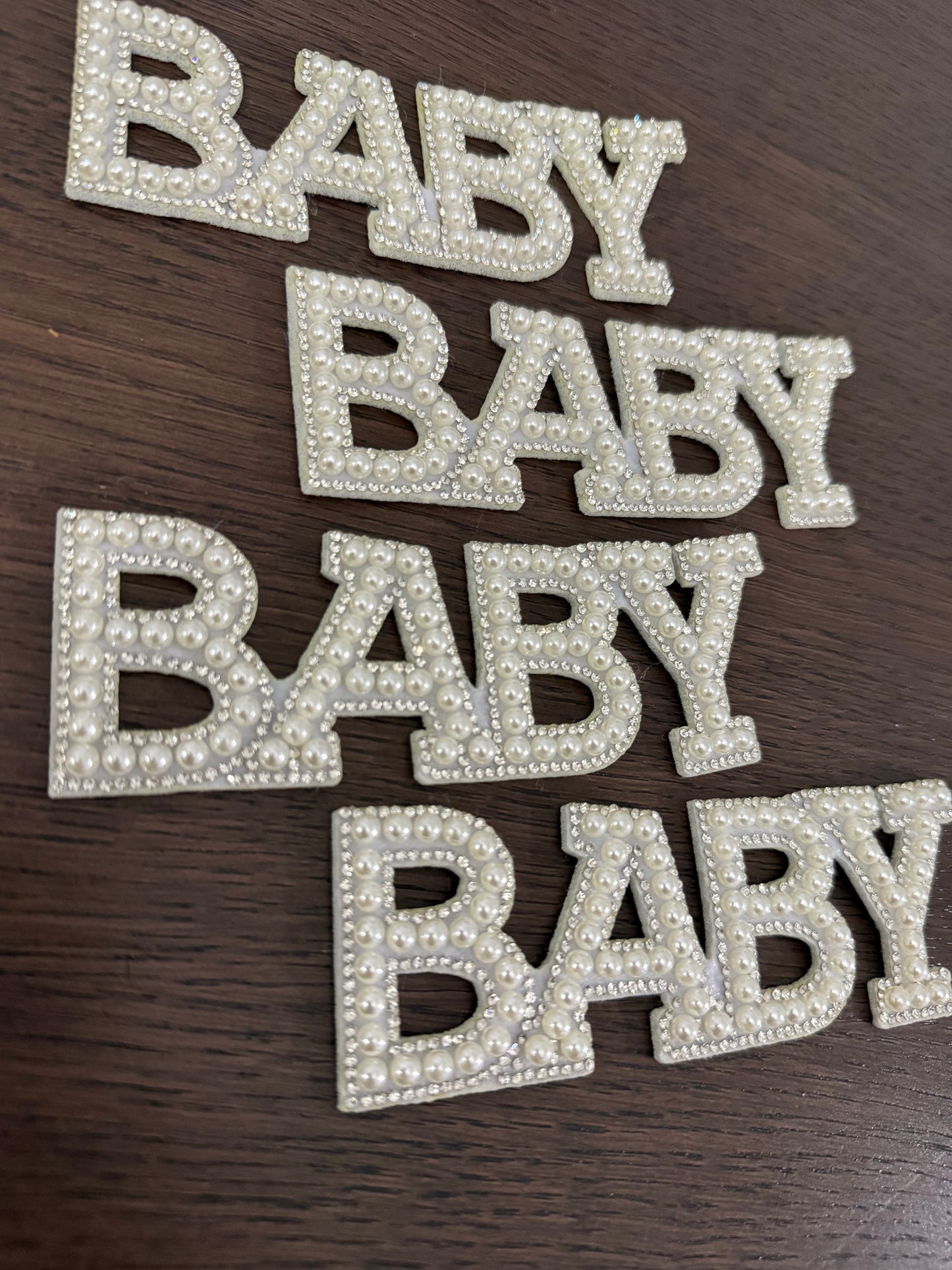 4pack White -BABY- Decoration