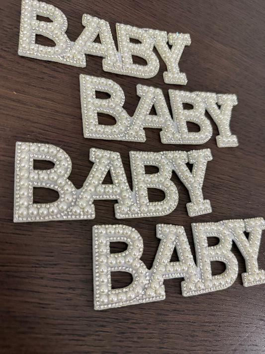 4pack White -BABY- Decoration