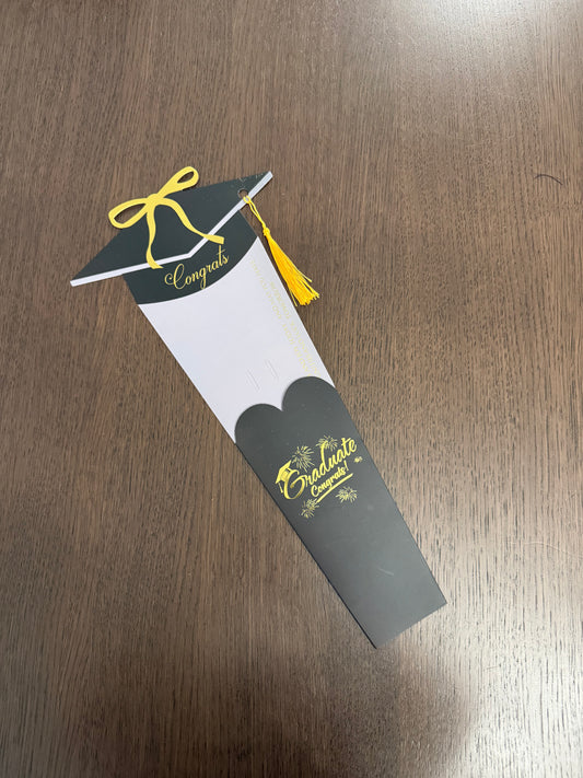 B.BSMBYDZ Yellow Graduation Cap Flower Paper Card (5pc Pack)