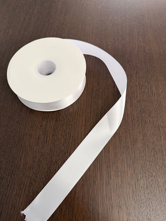R.CSZD 100yd White single Face Satin Ribbon