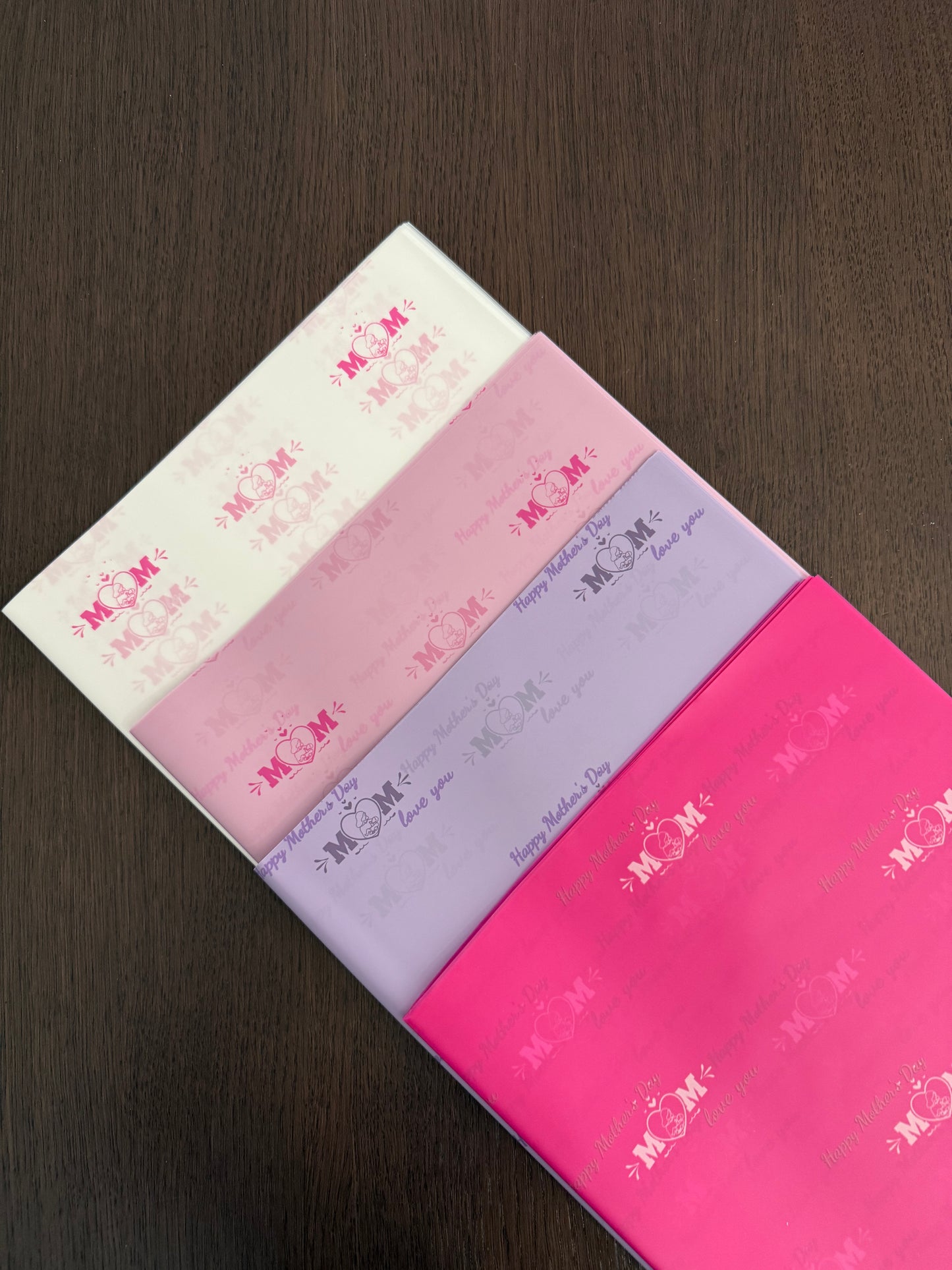 P.MQJKL Fuchsia -MOM- Semitransparent Wrapping Paper