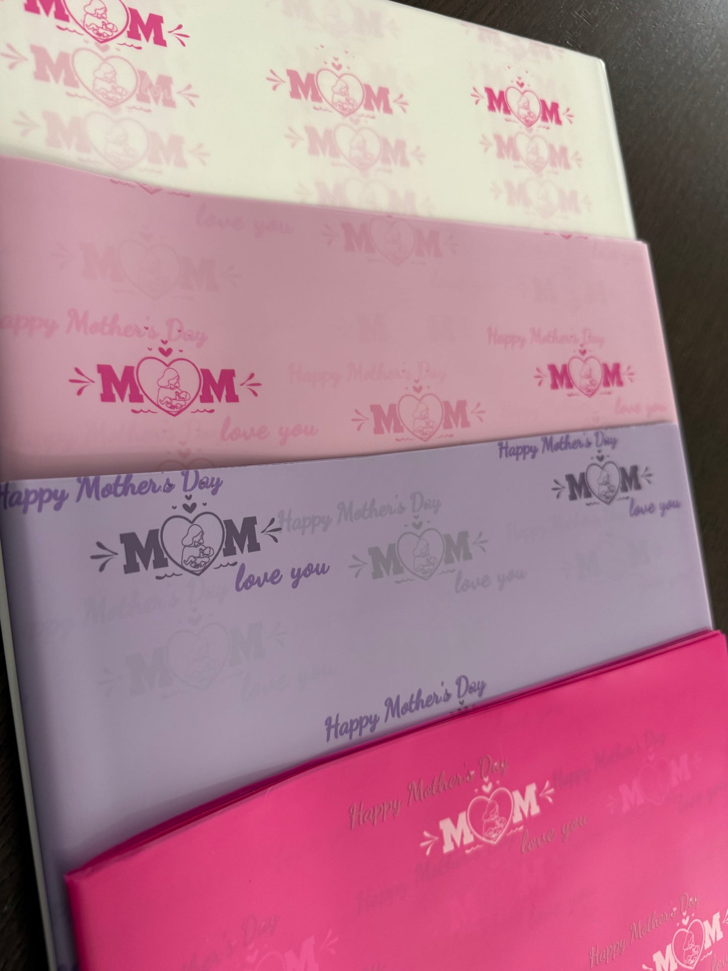 P.MQJKL Fuchsia -MOM- Semitransparent Wrapping Paper